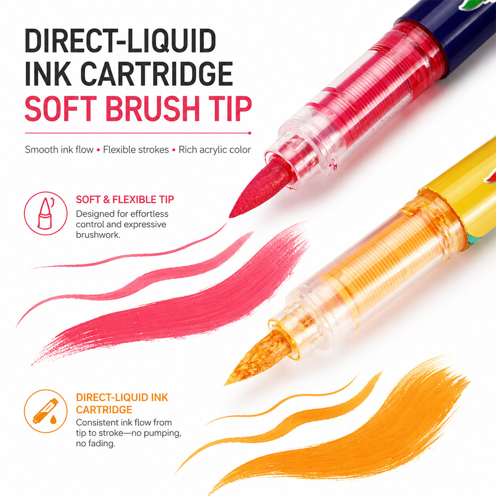 12 Colors Acrylic Brush Marker - Copic Marker Sketch review and price